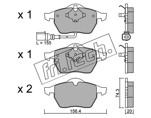 Brake Pad Set, disc brake (188.4)