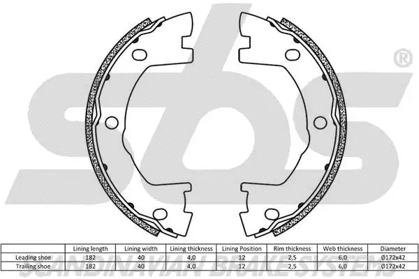 Brake Shoe Set, parking brake