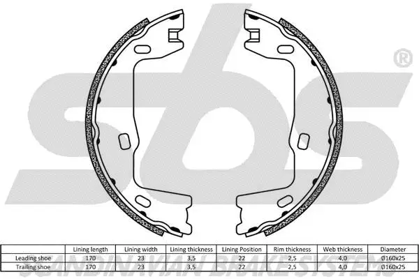 Brake Shoe Set, parking brake