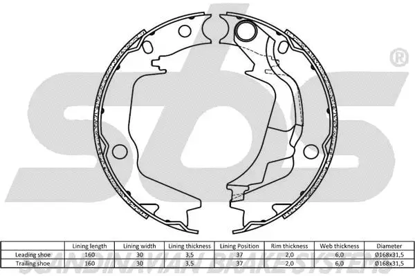 Brake Shoe Set, parking brake