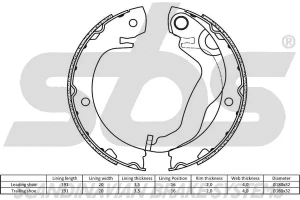 Brake Shoe Set, parking brake