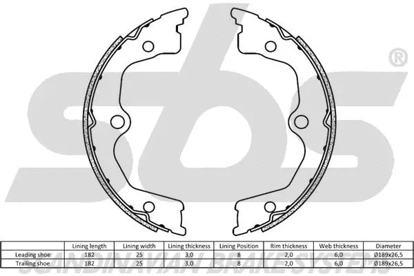 Brake Shoe Set, parking brake