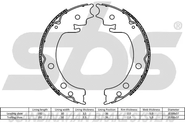 Brake Shoe Set, parking brake