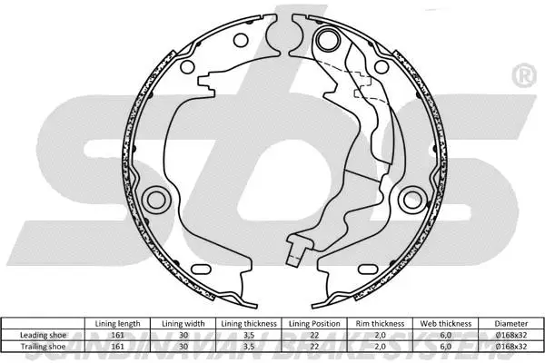 Brake Shoe Set, parking brake