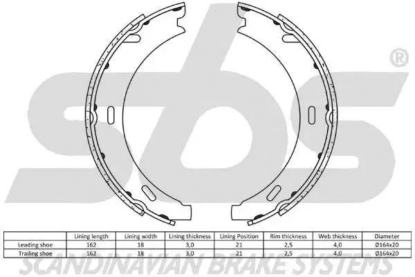 Brake Shoe Set, parking brake