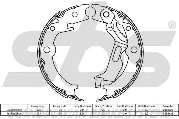 Brake Shoe Set, parking brake