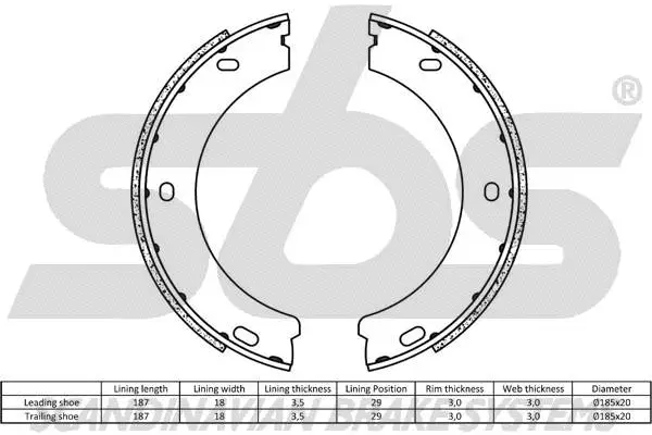 Brake Shoe Set, parking brake