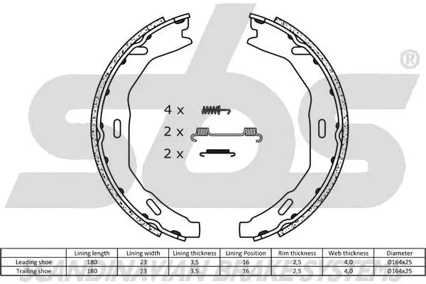 Brake Shoe Set, parking brake
