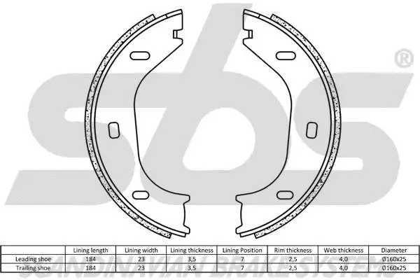 Brake Shoe Set, parking brake