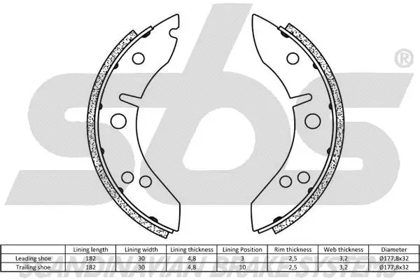 Brake Shoe Set, parking brake