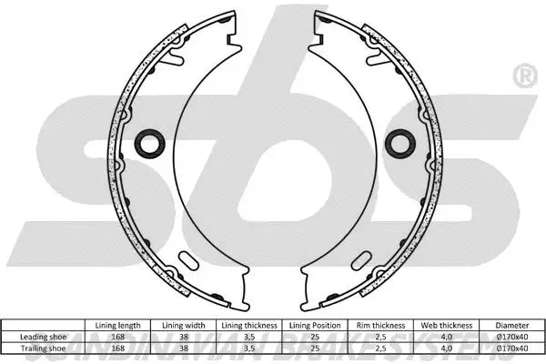 Brake Shoe Set, parking brake