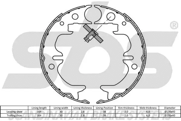 Brake Shoe Set, parking brake