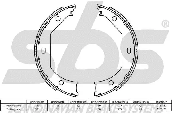 Brake Shoe Set, parking brake