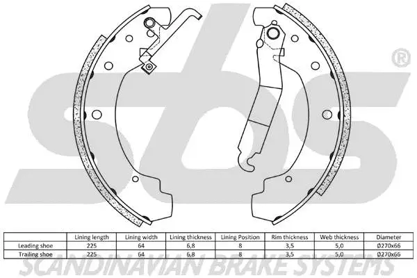 Brake Shoe Set, parking brake