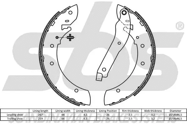 Brake Shoe Set, parking brake