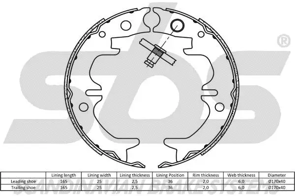 Brake Shoe Set, parking brake