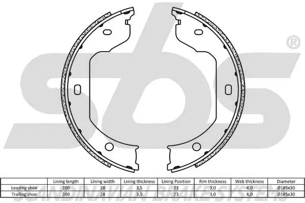 Brake Shoe Set, parking brake