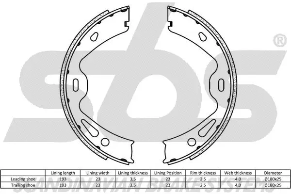 Brake Shoe Set, parking brake