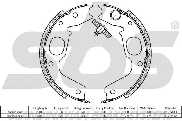Brake Shoe Set, parking brake