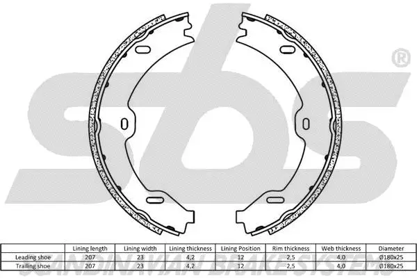 Brake Shoe Set, parking brake