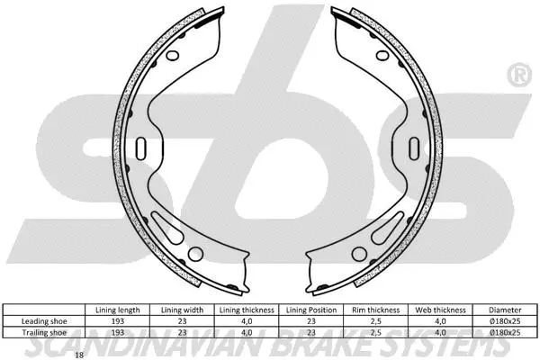 Brake Shoe Set, parking brake