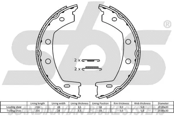 Brake Shoe Set, parking brake