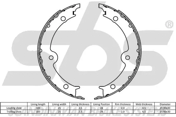 Brake Shoe Set, parking brake