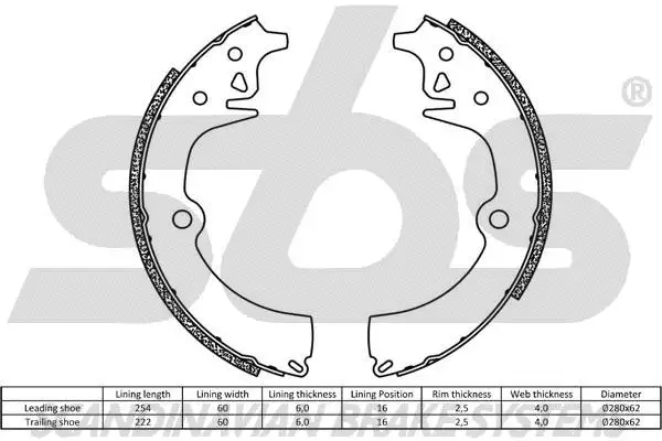 Brake Shoe Set, parking brake