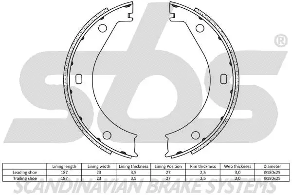 Brake Shoe Set, parking brake