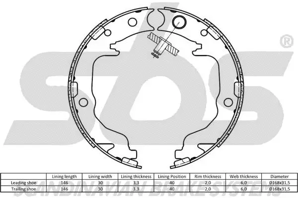 Brake Shoe Set, parking brake