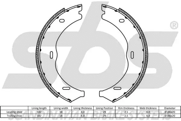 Brake Shoe Set, parking brake