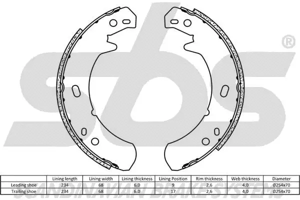 Brake Shoe Set, parking brake
