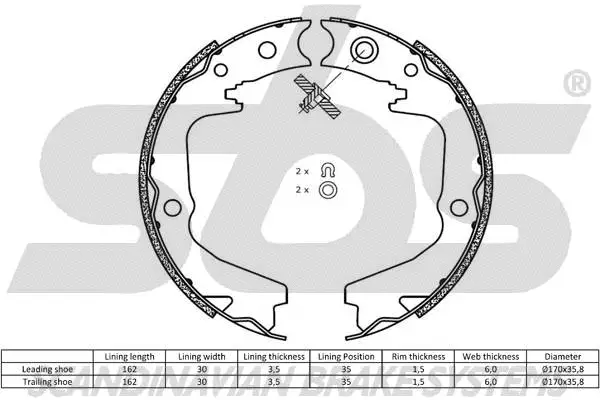 Brake Shoe Set, parking brake