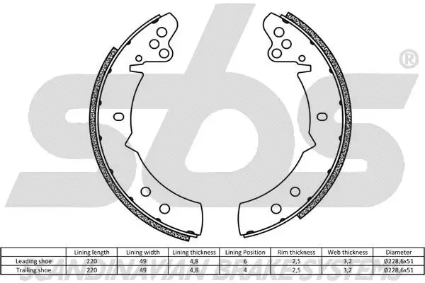 Brake Shoe Set, parking brake