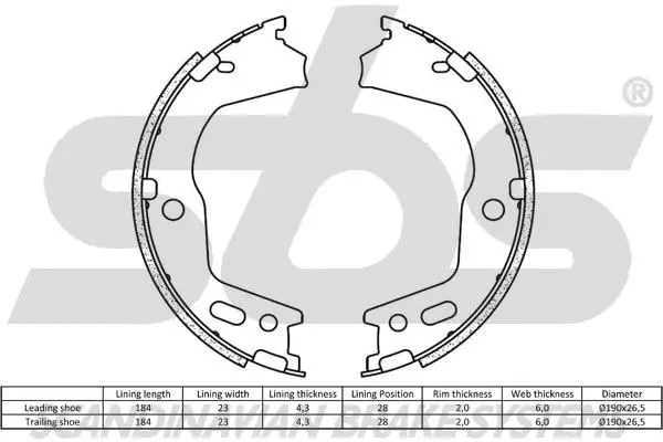 Brake Shoe Set, parking brake
