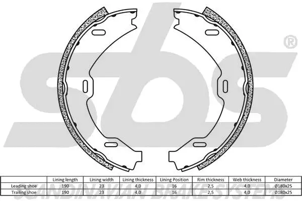 Brake Shoe Set, parking brake