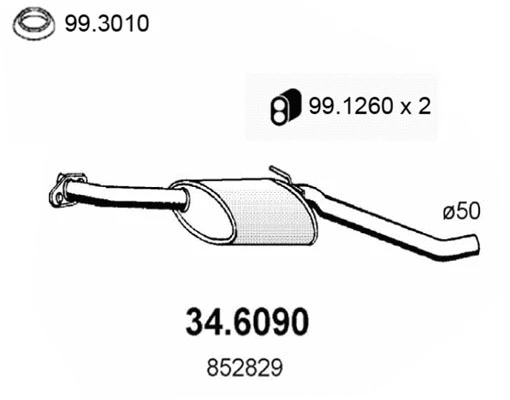 Centre Muffler (34.6090)