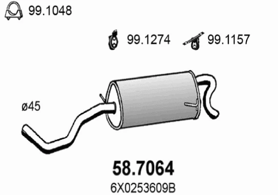 Rear Muffler (58.7064)