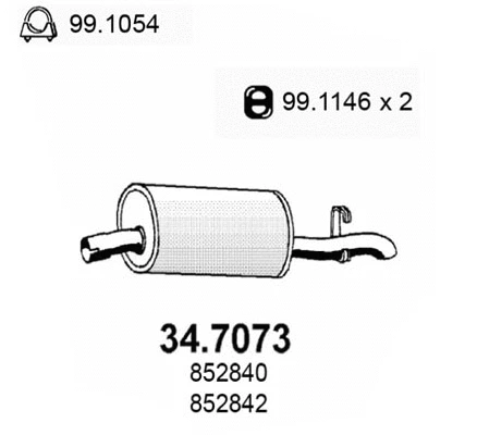 Rear Muffler (34.7073)