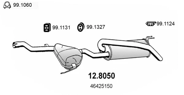 Centre/Rear Muffler (12.8050)