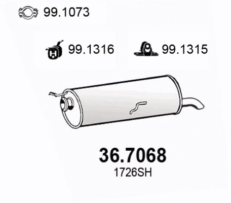 Rear Muffler (36.7068)