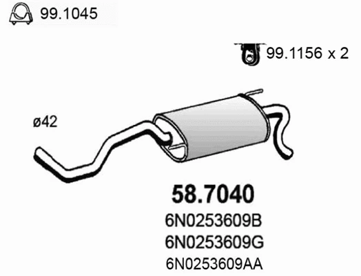 Rear Muffler (58.7040)