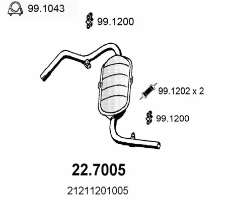 Rear Muffler (22.7005)