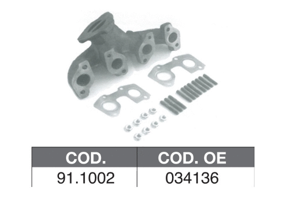 Manifold, exhaust system (91.1002)