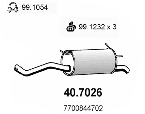 Rear Muffler (40.7026)