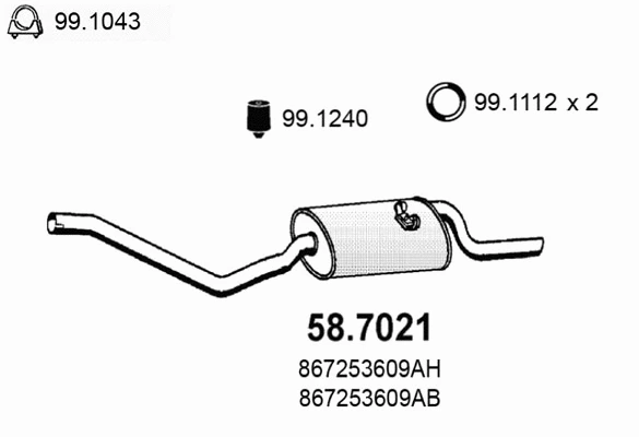 Rear Muffler (58.7021)