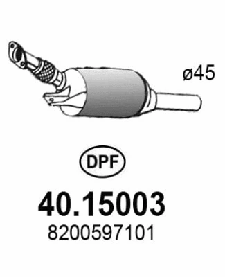 Soot/Particulate Filter, exhaust system (40.15003)