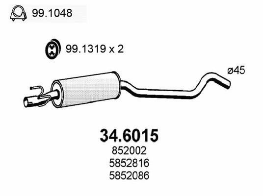 Centre Muffler (34.6015)