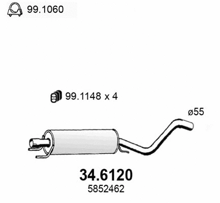 Centre Muffler (34.6120)