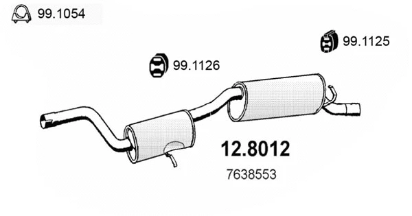 Centre/Rear Muffler (12.8012)